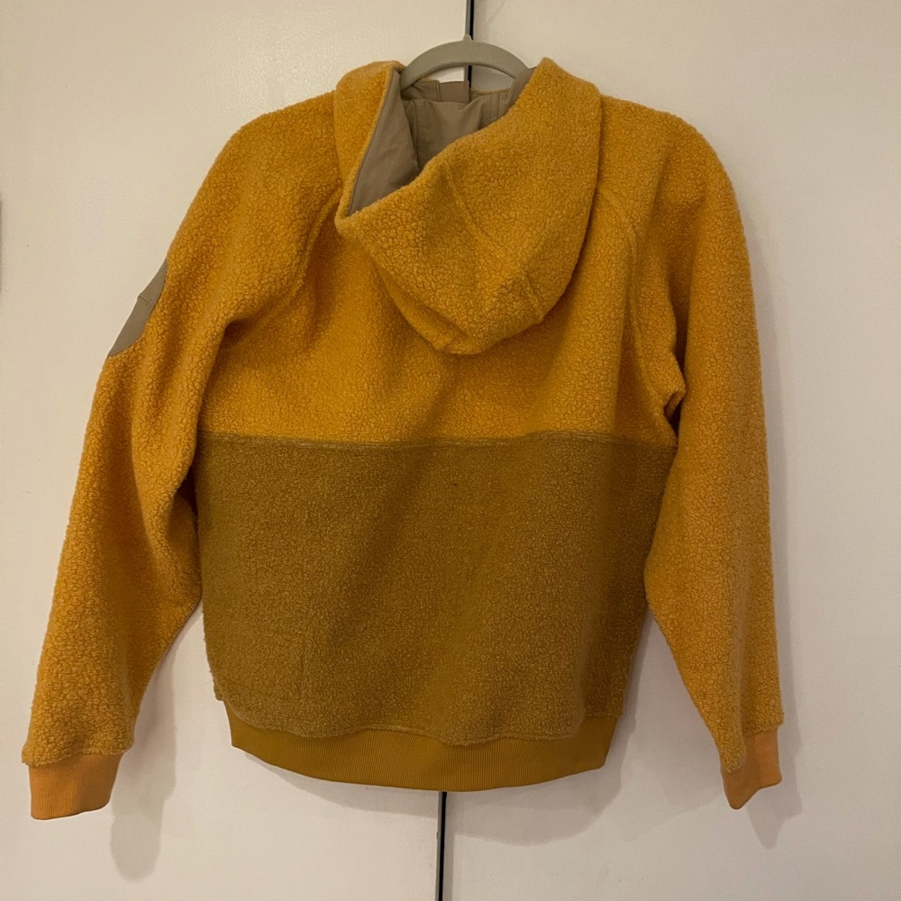 Outdoor Voices MegaFleece Soft Cozy Wool Blend Half Zip Hoodie XS in Yellow - Picture 3 of 6